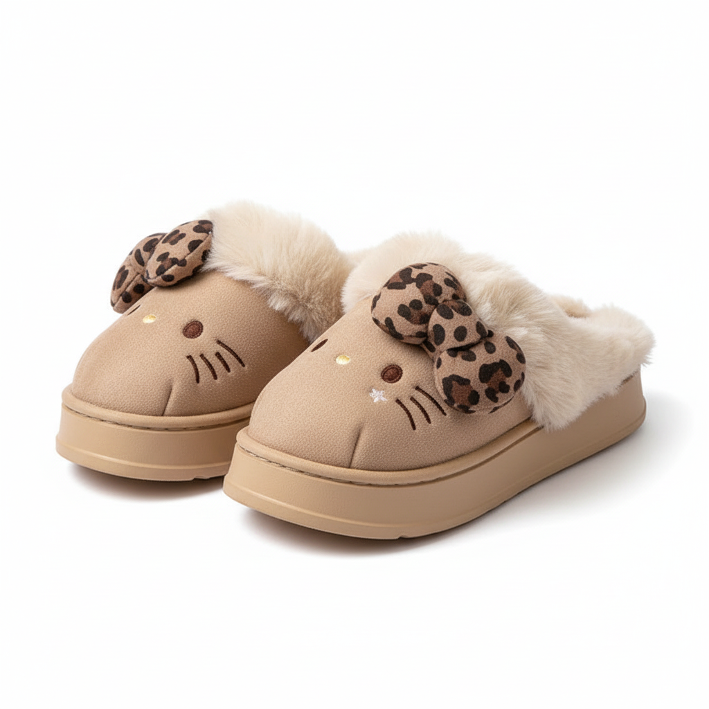 Comfy Hello KT Fur Slippers
