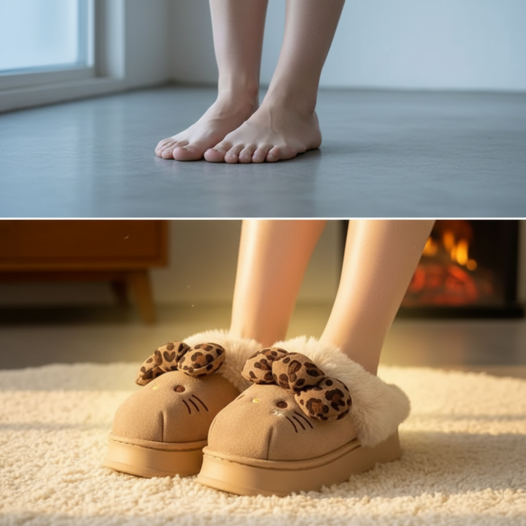 Comfy Hello KT Fur Slippers